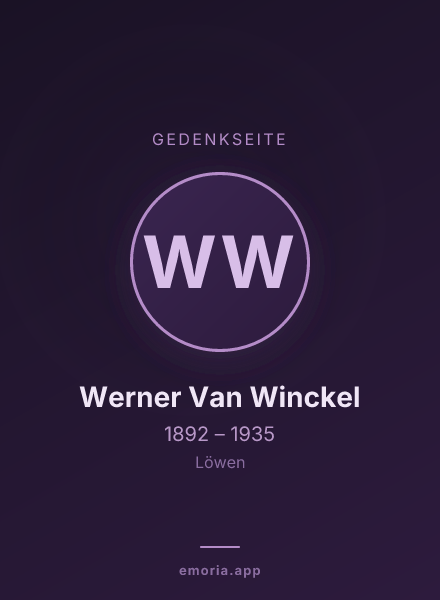 Gedenkportrait von Werner Van Winckel