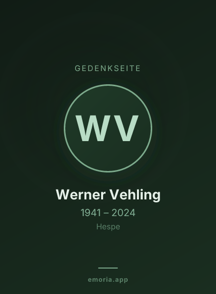 Gedenkportrait von Werner Vehling