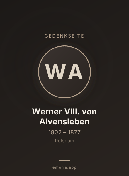 Gedenkportrait von Werner VIII. von Alvensleben