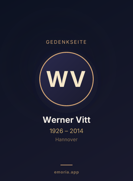 Gedenkportrait von Werner Vitt
