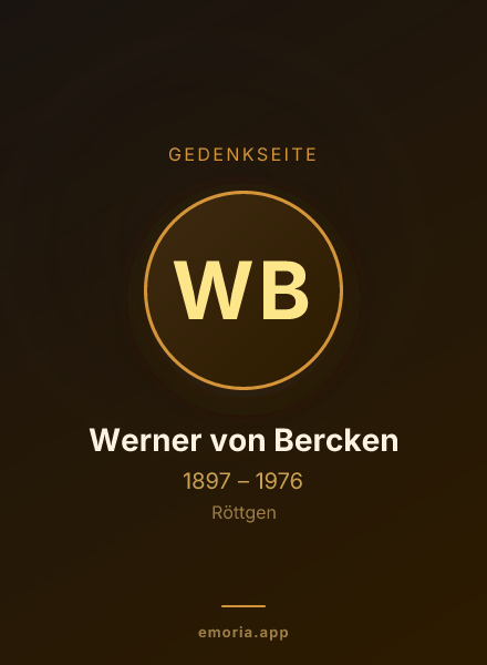 Gedenkportrait von Werner von Bercken