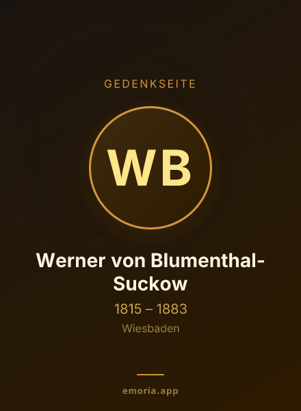 Gedenkportrait von Werner von Blumenthal-Suckow