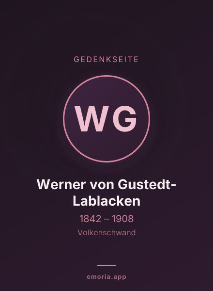 Gedenkportrait von Werner von Gustedt-Lablacken