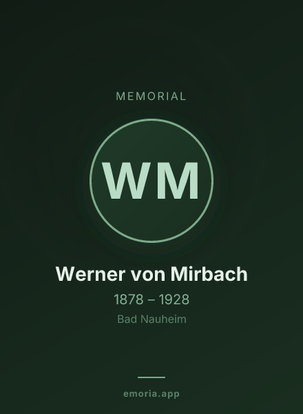 Memorial portrait of Werner von Mirbach