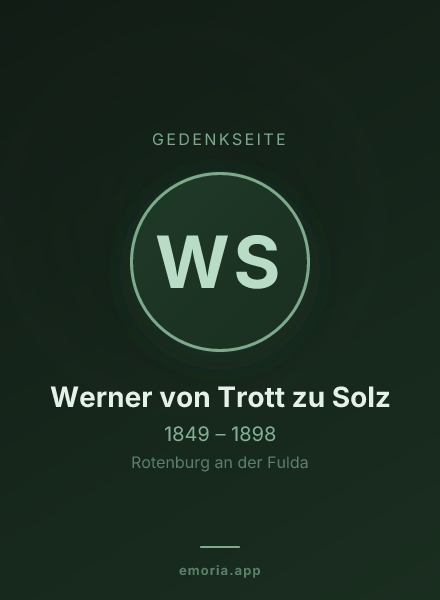 Gedenkportrait von Werner von Trott zu Solz