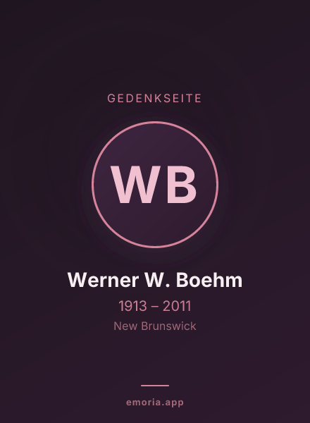 Gedenkportrait von Werner W. Boehm