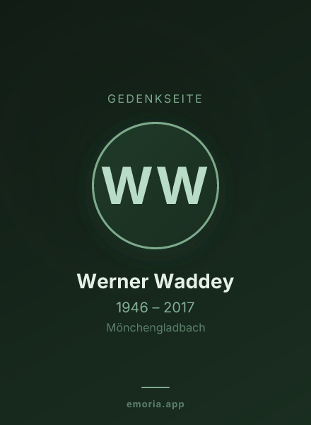 Gedenkportrait von Werner Waddey