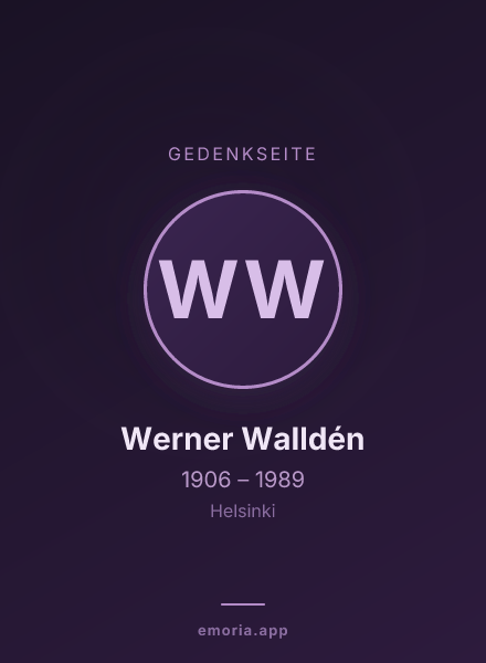 Gedenkportrait von Werner Walldén