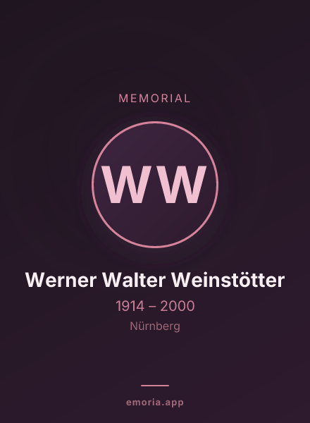 Memorial portrait of Werner Walter Weinstötter