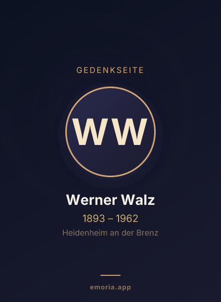 Gedenkportrait von Werner Walz