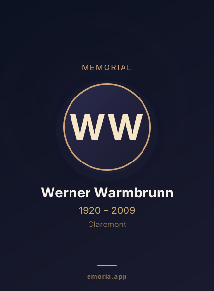 Memorial portrait of Werner Warmbrunn