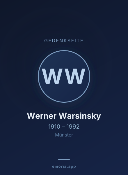 Gedenkportrait von Werner Warsinsky