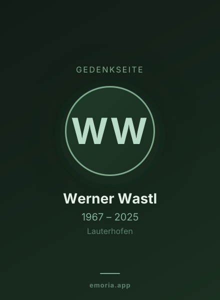 Gedenkportrait von Werner Wastl
