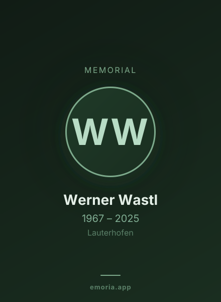Memorial portrait of Werner Wastl