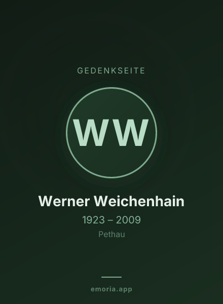 Gedenkportrait von Werner Weichenhain