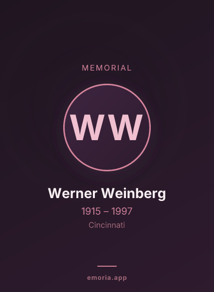 Memorial portrait of Werner Weinberg