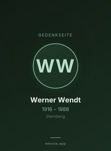 Gedenkportrait von Werner Wendt