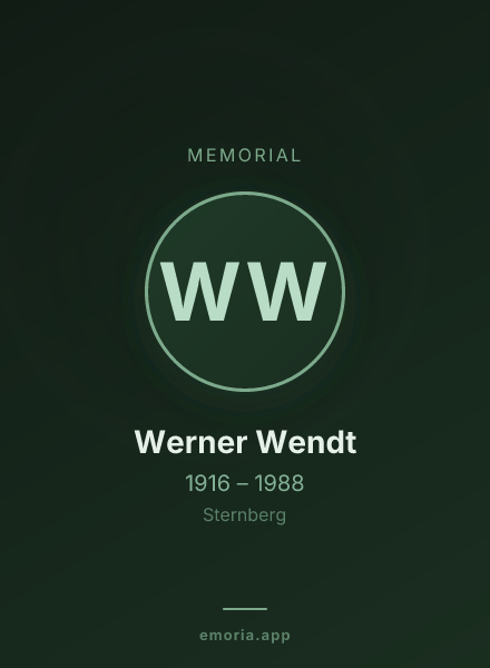 Memorial portrait of Werner Wendt