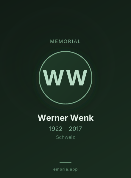 Memorial portrait of Werner Wenk