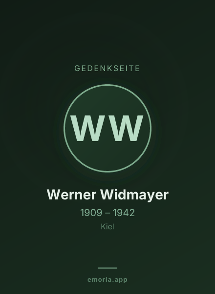 Gedenkportrait von Werner Widmayer