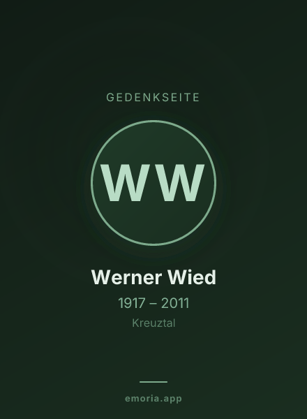 Gedenkportrait von Werner Wied