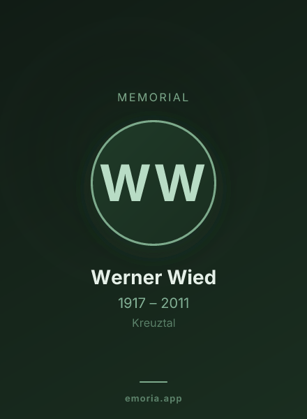 Memorial portrait of Werner Wied
