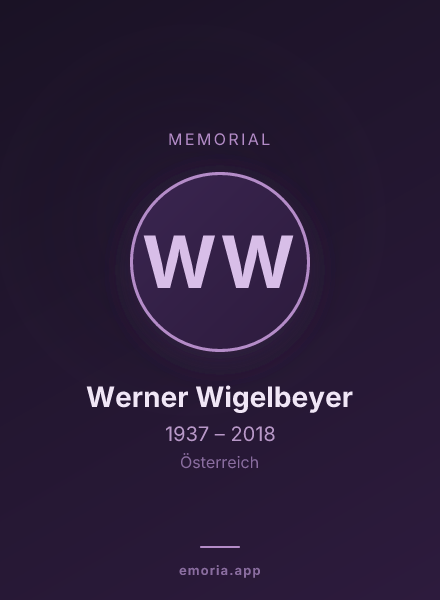 Memorial portrait of Werner Wigelbeyer