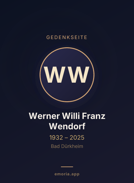 Gedenkportrait von Werner Willi Franz Wendorf