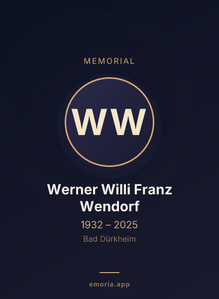 Memorial portrait of Werner Willi Franz Wendorf