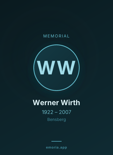 Memorial portrait of Werner Wirth