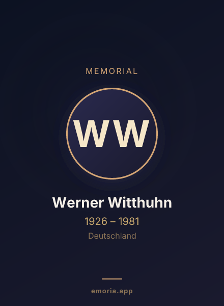 Memorial portrait of Werner Witthuhn