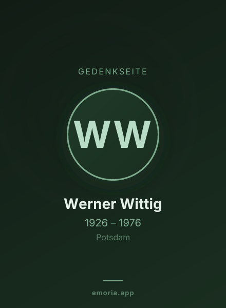 Gedenkportrait von Werner Wittig