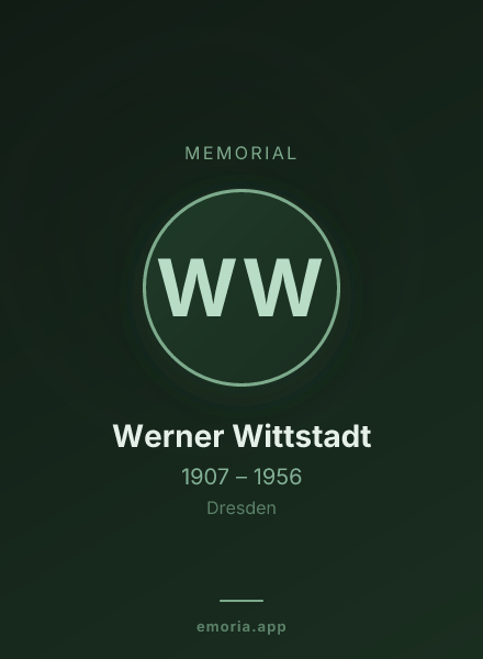 Memorial portrait of Werner Wittstadt