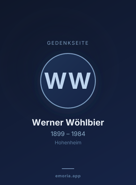 Gedenkportrait von Werner Wöhlbier