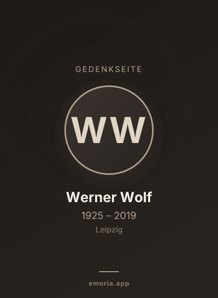 Gedenkportrait von Werner Wolf