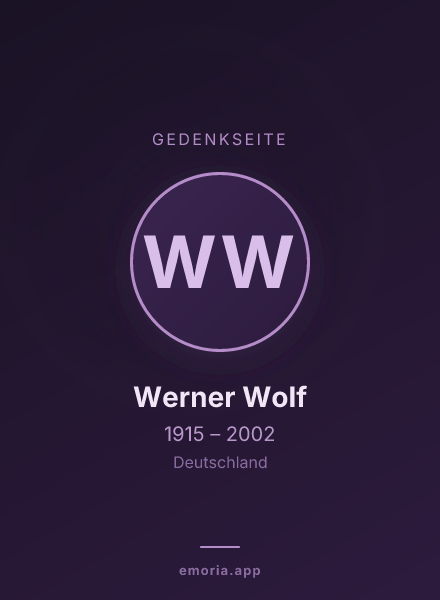 Gedenkportrait von Werner Wolf
