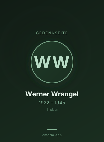Gedenkportrait von Werner Wrangel