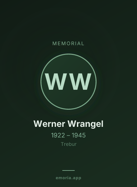 Memorial portrait of Werner Wrangel