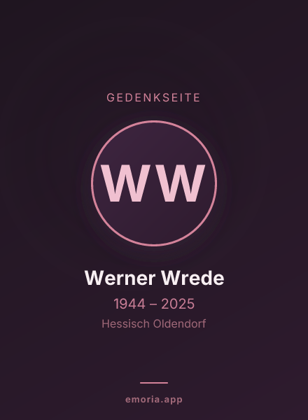 Gedenkportrait von Werner Wrede