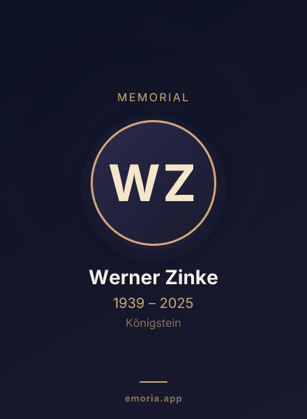 Memorial portrait of Werner Zinke