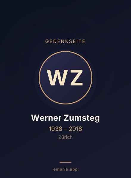Gedenkportrait von Werner Zumsteg