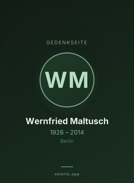 Gedenkportrait von Wernfried Maltusch