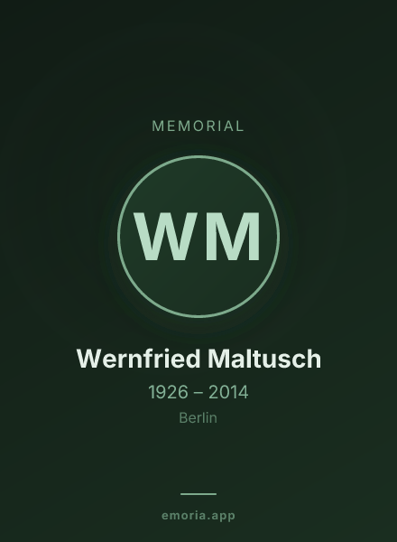 Memorial portrait of Wernfried Maltusch