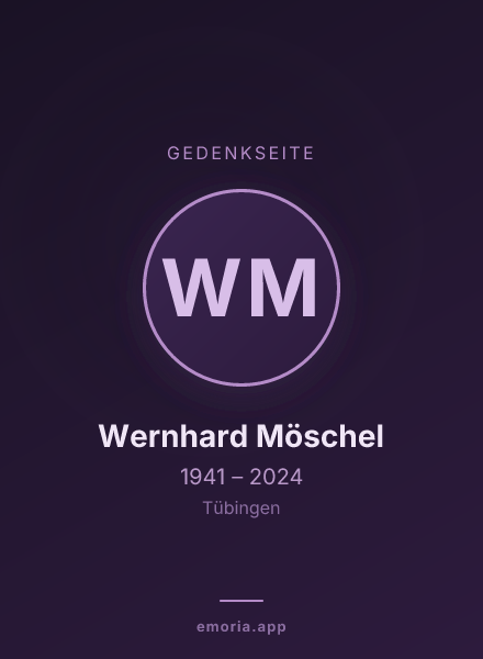 Gedenkportrait von Wernhard Möschel