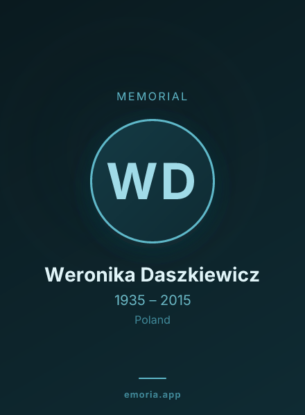 Memorial portrait of Weronika Daszkiewicz