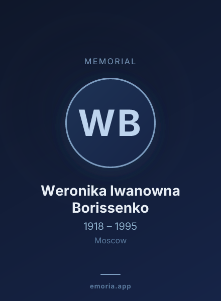 Memorial portrait of Weronika Iwanowna Borissenko