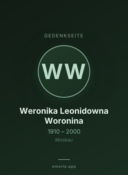Gedenkportrait von Weronika Leonidowna Woronina