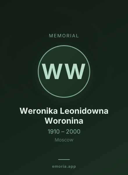 Memorial portrait of Weronika Leonidowna Woronina