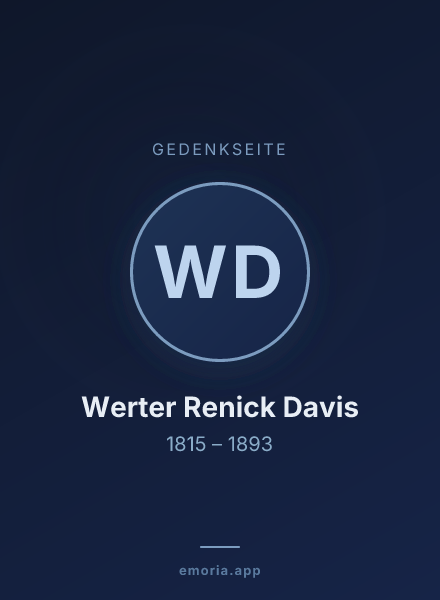 Gedenkportrait von Werter Renick Davis