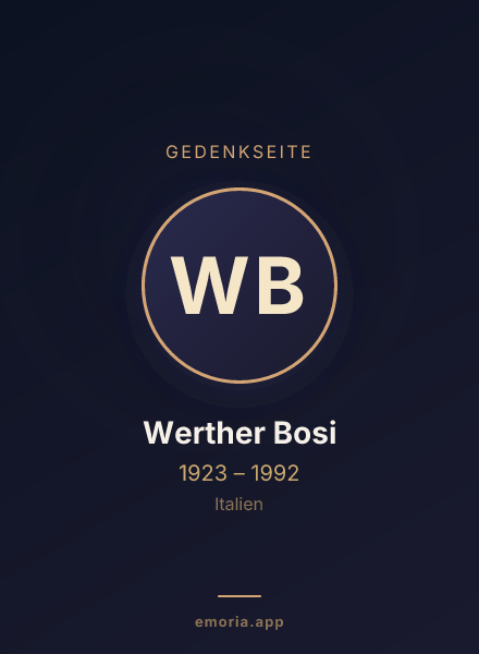 Gedenkportrait von Werther Bosi